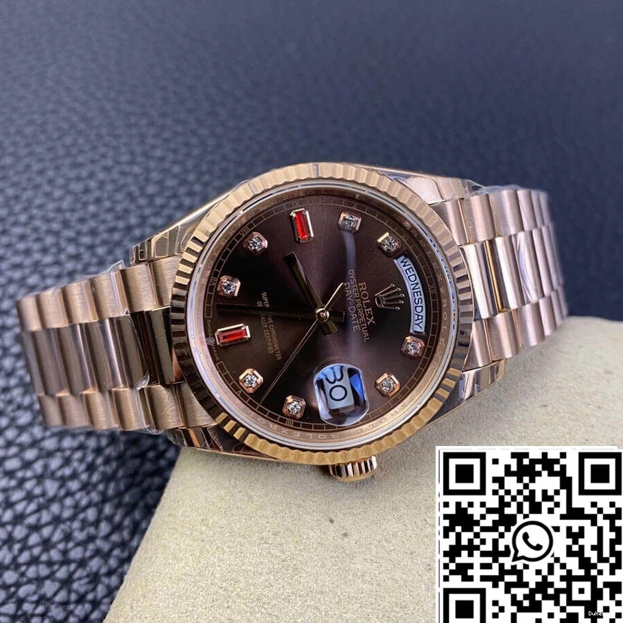 Day Gold EW Rolex Factory Date Rose 118235 0128